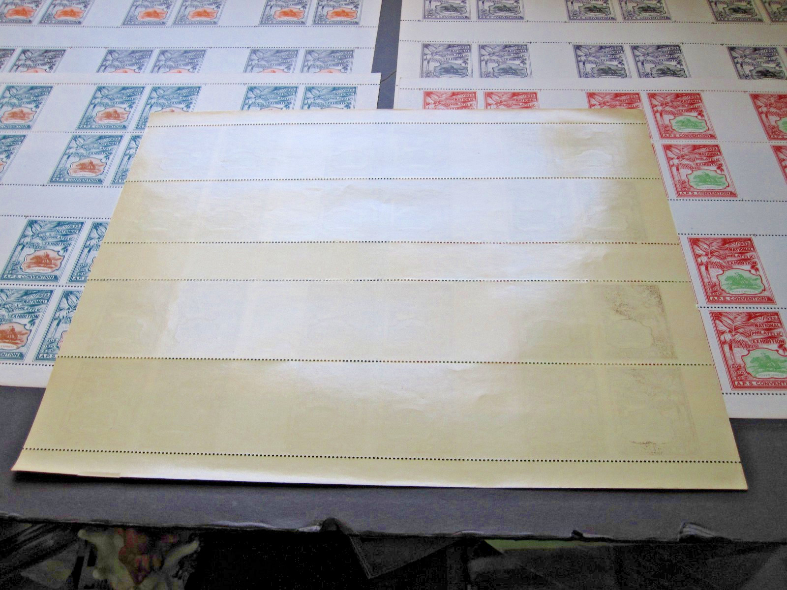 1932 US Pony Express Wells Fargo Ntl Phil LA CA x-Rare 5 FULL imperf vert MNH OG