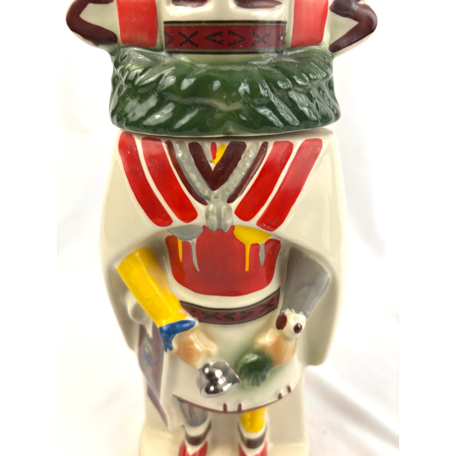 Vintage Ezra Brooks Kachina Decanter Native American Figure 13.5" Empty 1970s