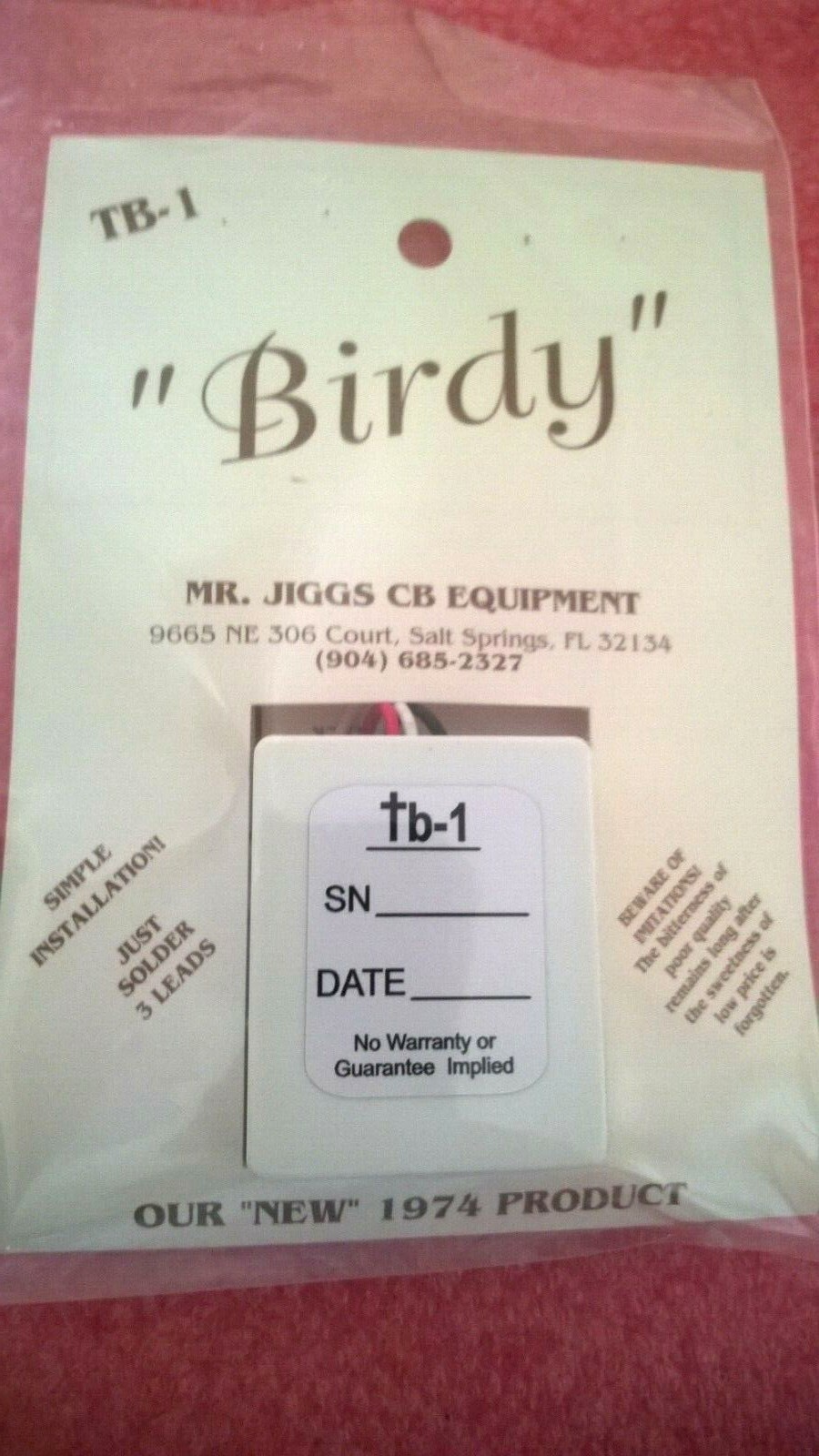 MR JIGGS CB NOISE TOY TB-1 BIRDY MAKES SPACE BIRDY TYPE SOUND NOS