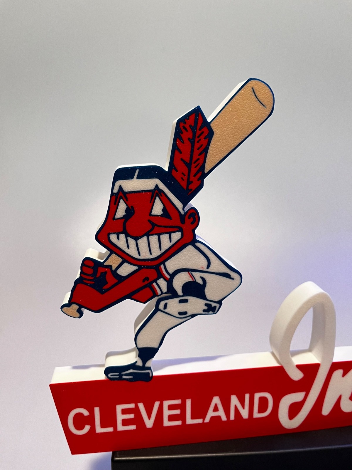3D printed Cleveland Indians Chief Wahoo Municipal Stadium Gate D Sign