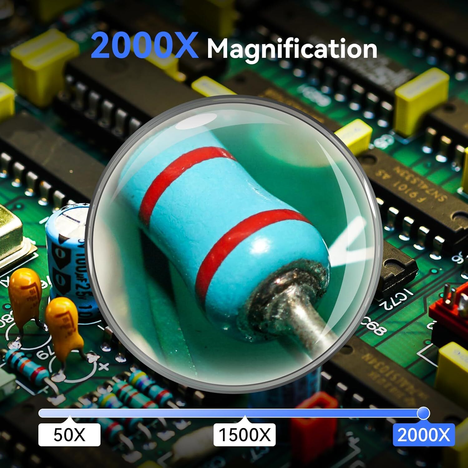 TOMLOV 4K LCD Digital Microscope 2000X 10.1'' HDMI Coin Microscope 52MP Spin Arm