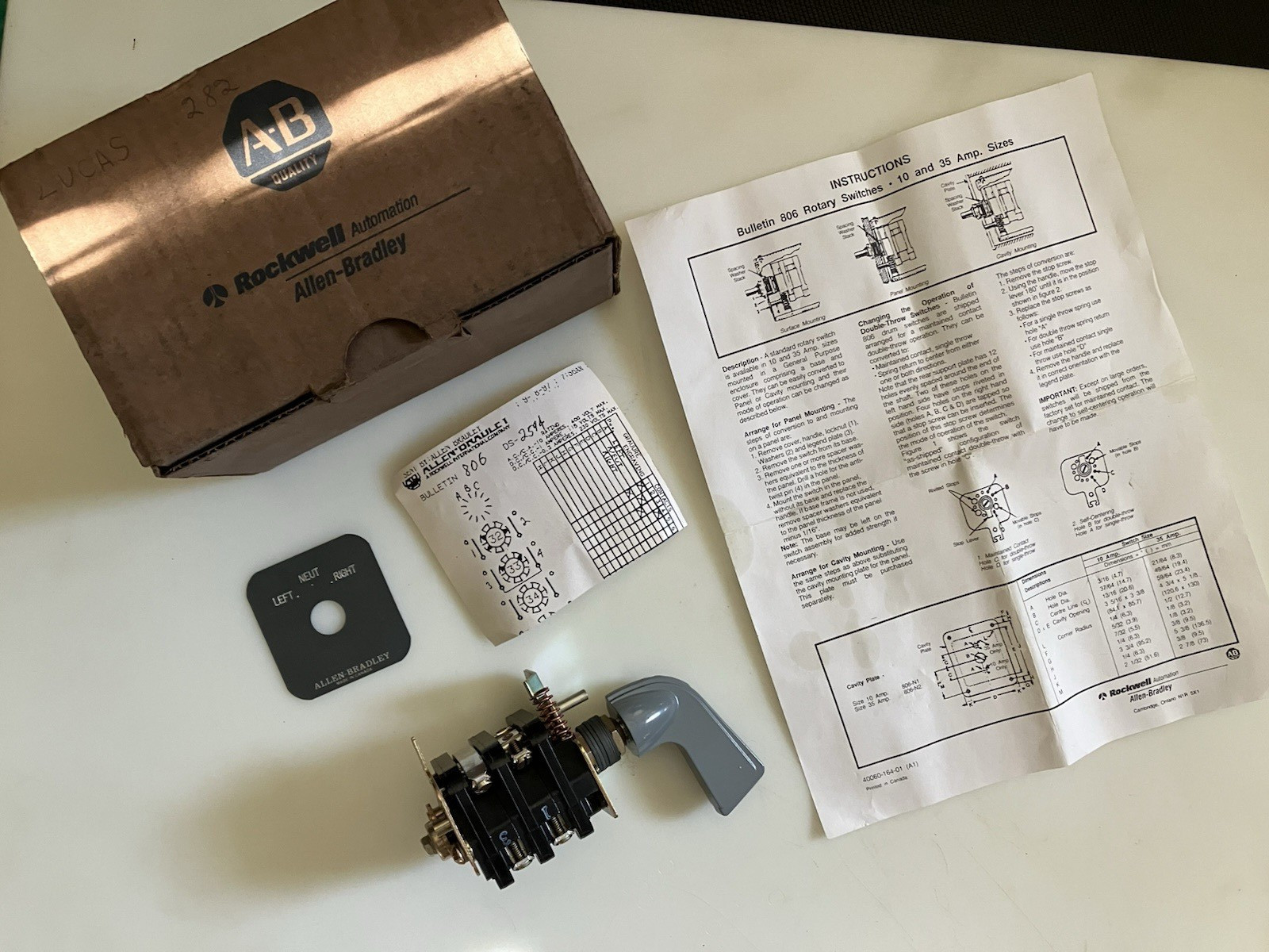 806-DS-2594 Allen Bradley Reversing Drum Switch (New in open box)