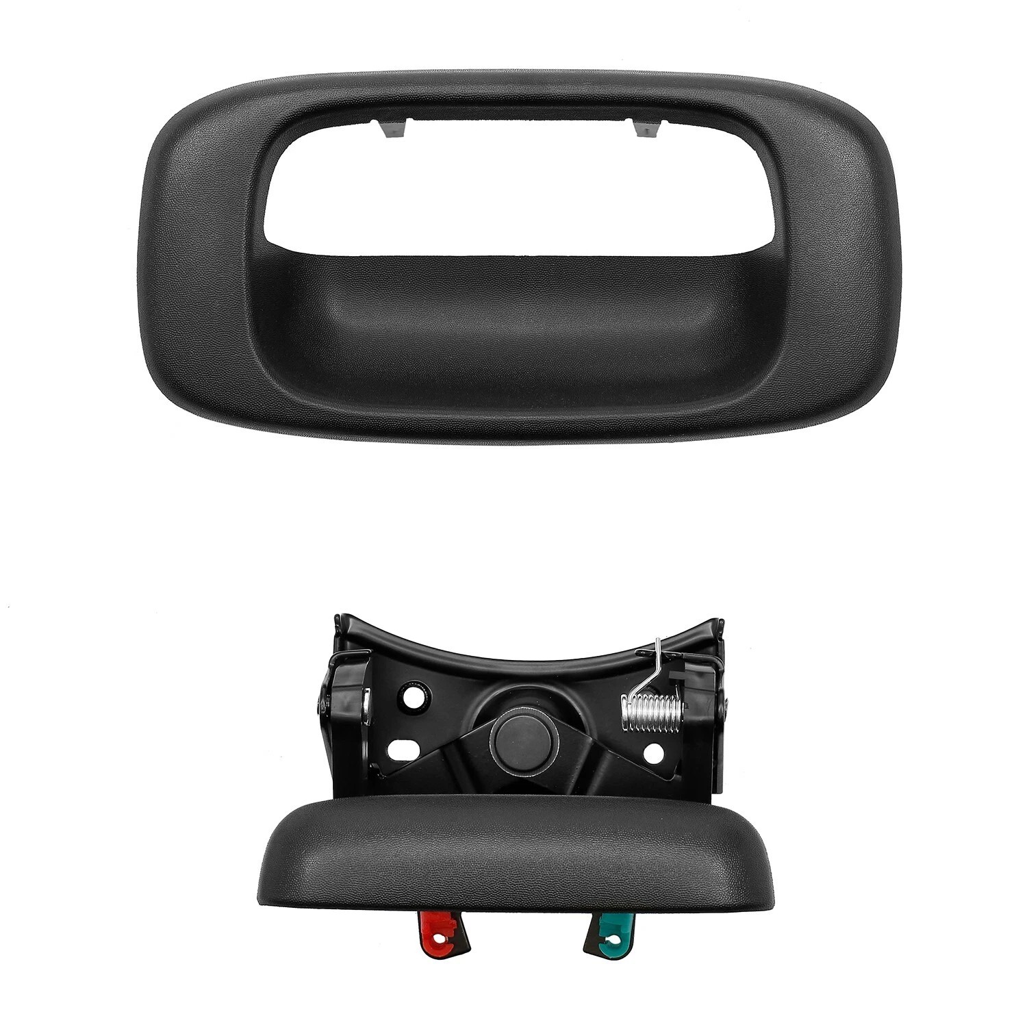 Tailgate Handle Latch & Bezel Trim with Rod Clip Fits Chevy Silverado GMC Sierra