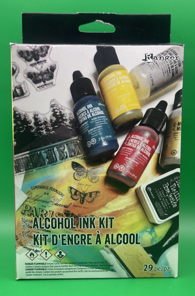Ranger  -  Alcohol Ink Kit 29pc (Distress Ink, Acrylic Block, Etc)