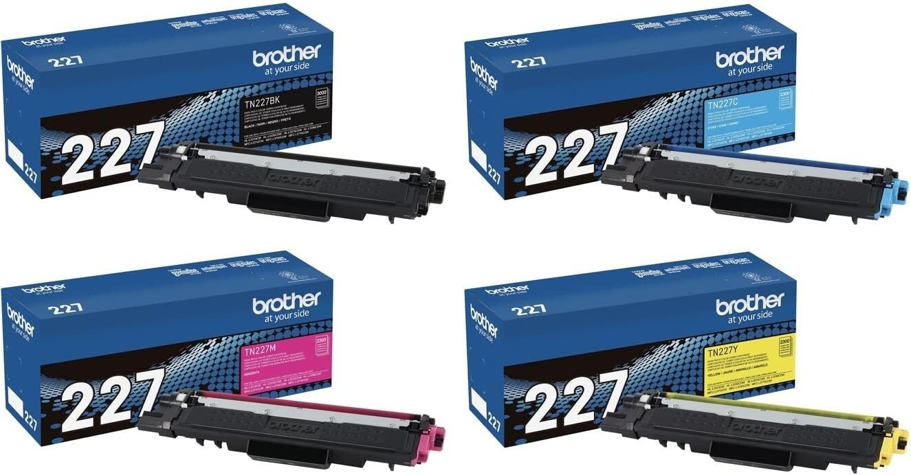 Brother TN227 4 High Yield Color Toner Set (BK/C/M/Y)