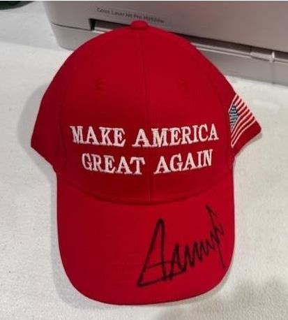 Donald Trump autographed signed MAGA Hat VERY NICE and COA