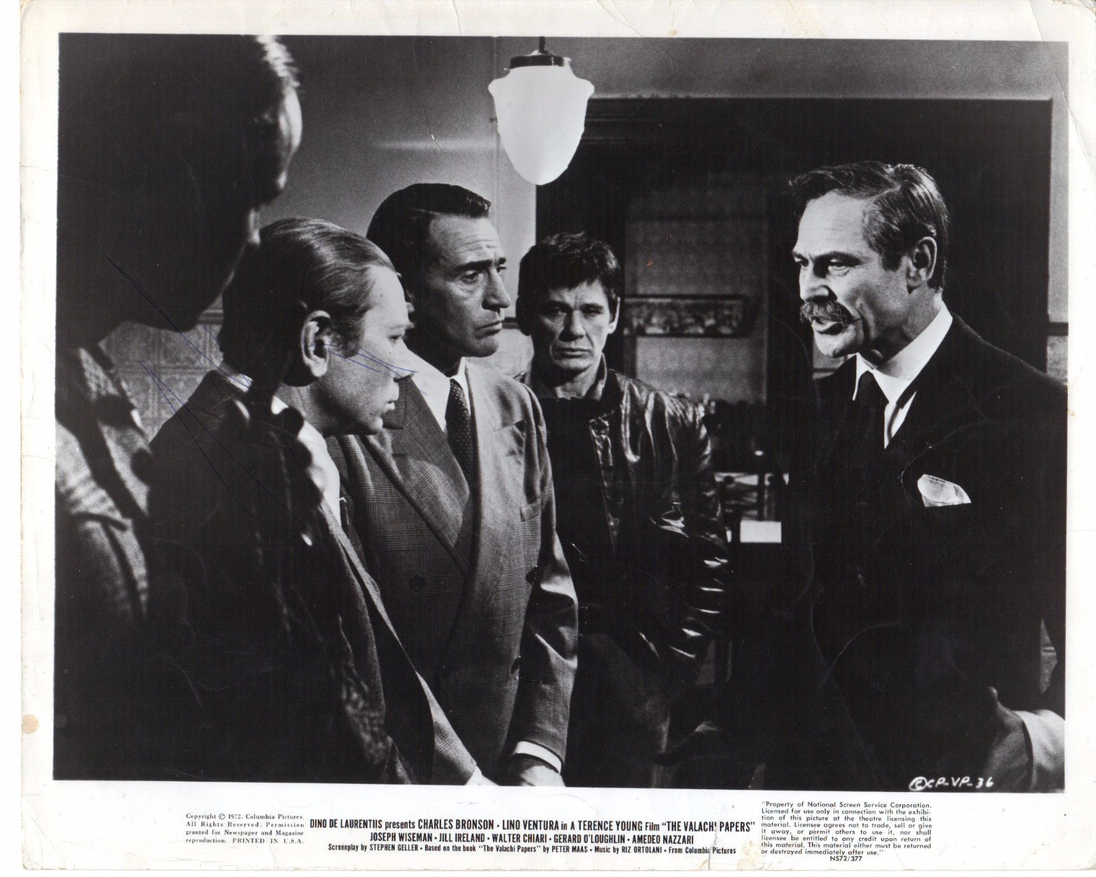The Valachi Papers Charles Bronson Lino Ventura 1972 8x10 B&W Photo Lobby Card