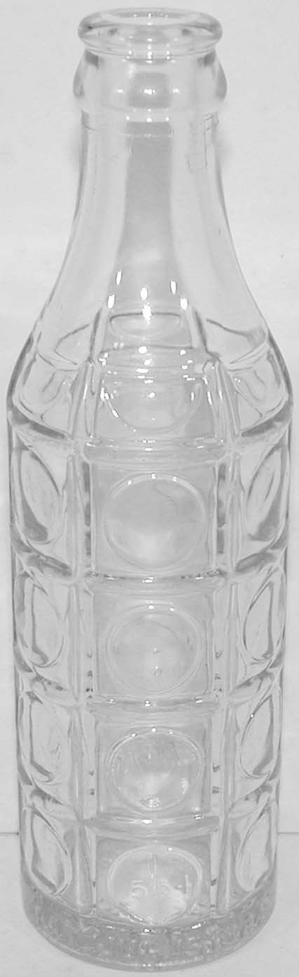 Vintage soda pop bottle ORANGE CRUSH art deco embossed dots 6oz Greensboro NC