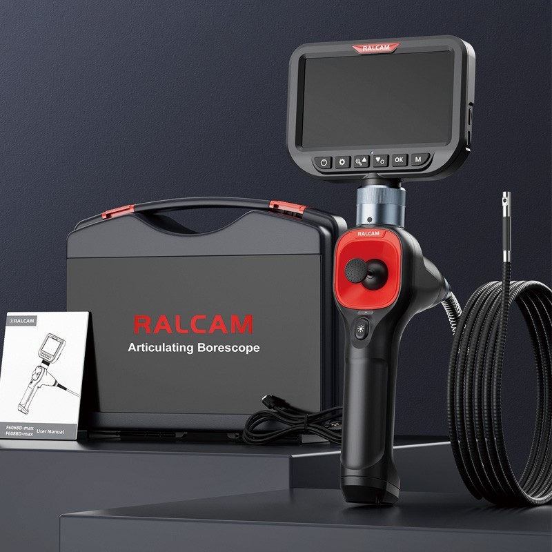 Ralcam 360° Dual Lens Borescope 5" Joystick 4 Ways Endoscope Inspection Camera