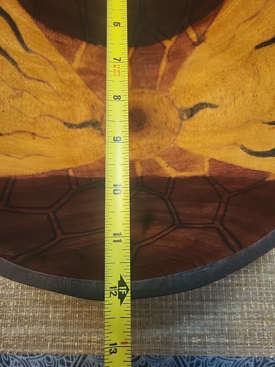 Hand Carved & Hand Painted Animal Print South Africa 11.25" Wooden Bowl