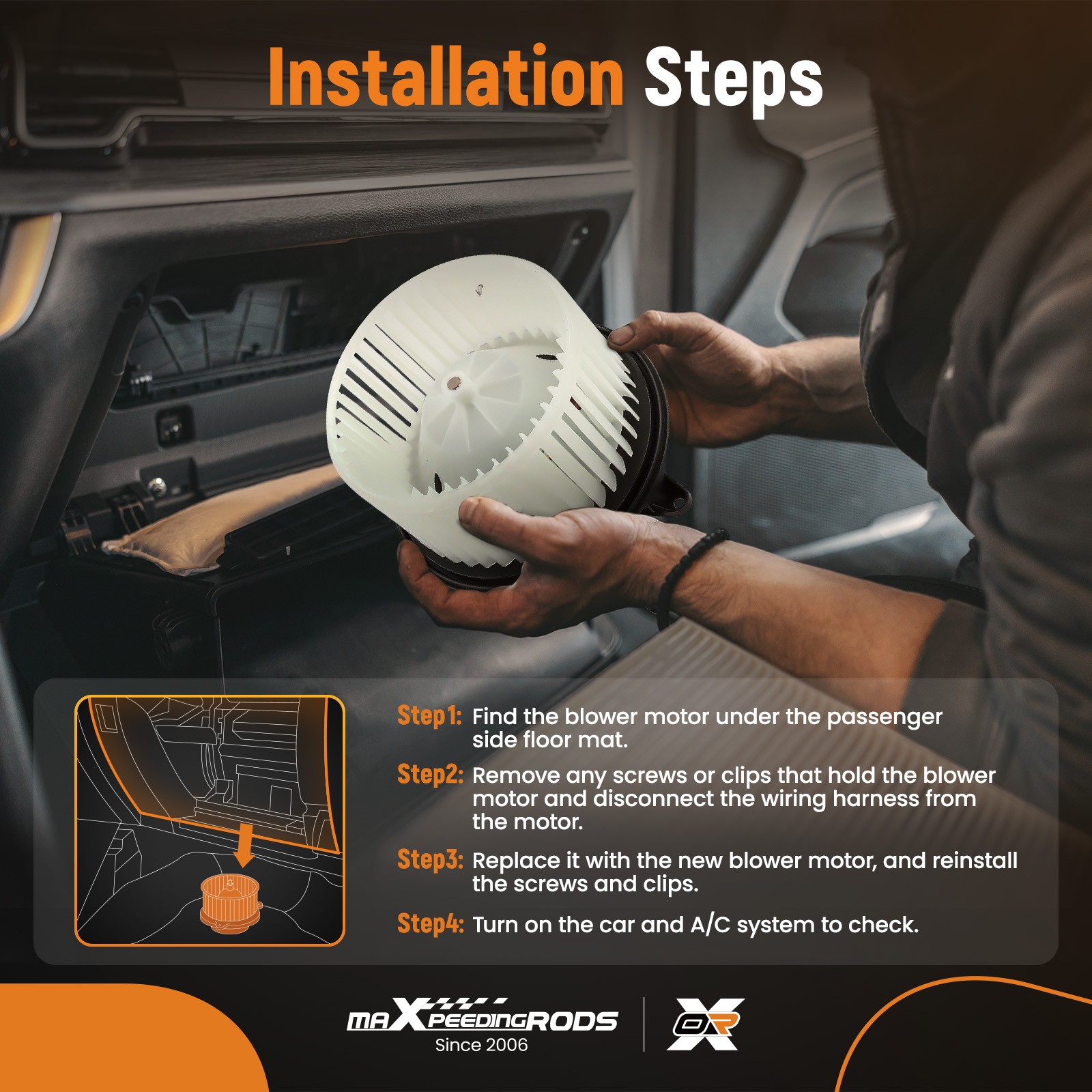 A/C Heater Blower Motor w/ Fan for Ford Expedition F-150 Lobo 2009-2017 700237