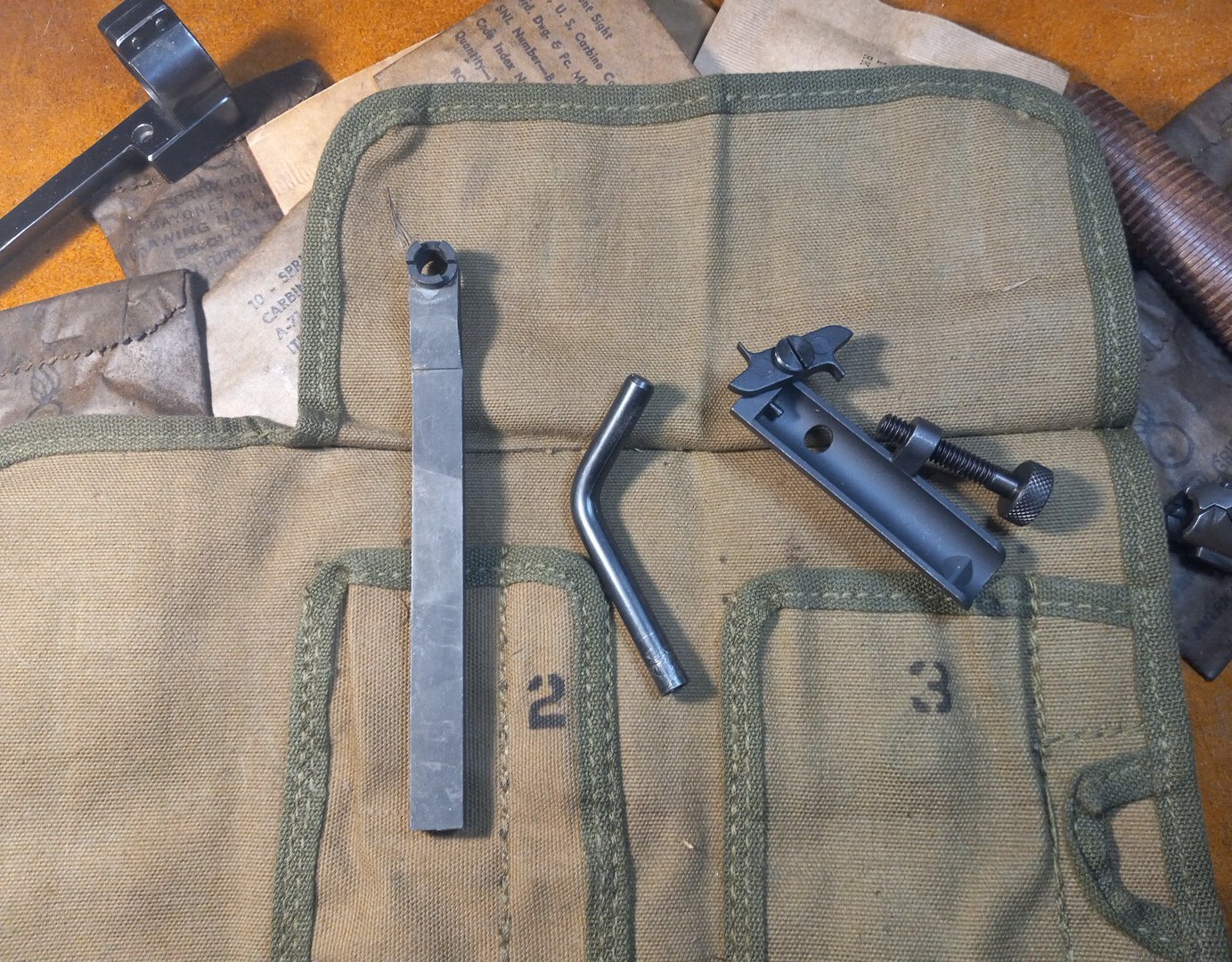 M1 Carbine Bolt Tool Kit with USGI M12 Tool Roll