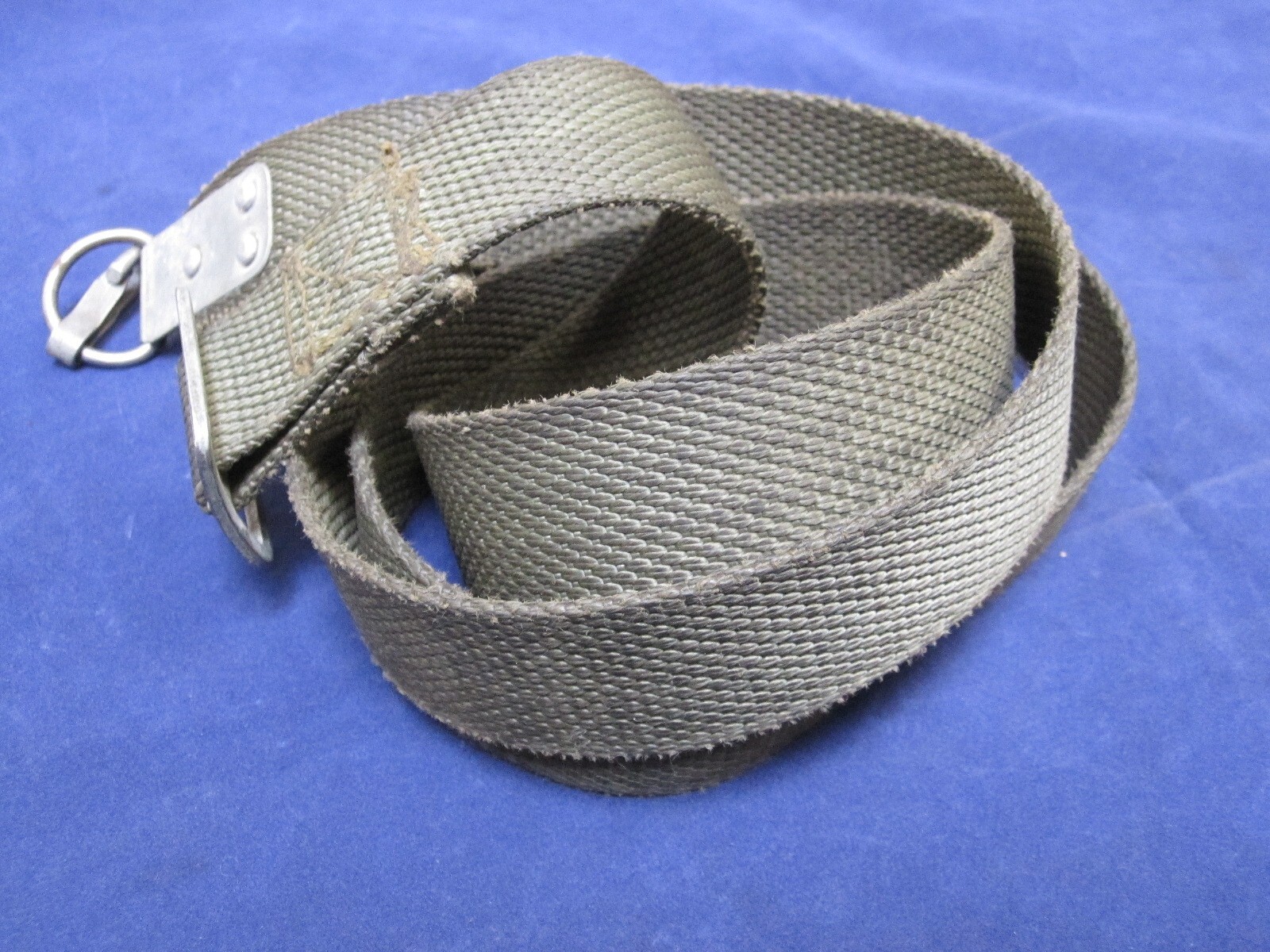 Polish Military Rifle Sling OD Green Nylon Web Used No Keeper