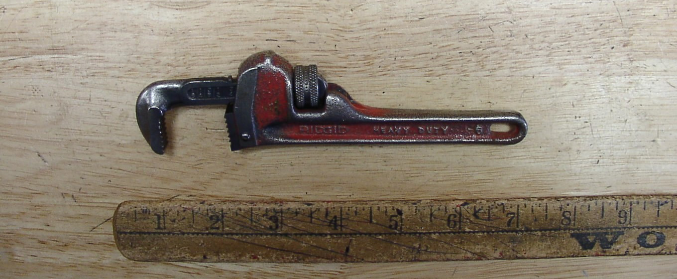 Vntg Ridgid Heavy Duty 6" Pipe Wrench,7/16" Jaws,1" Capacity,VGCm,L@@K! & READ!