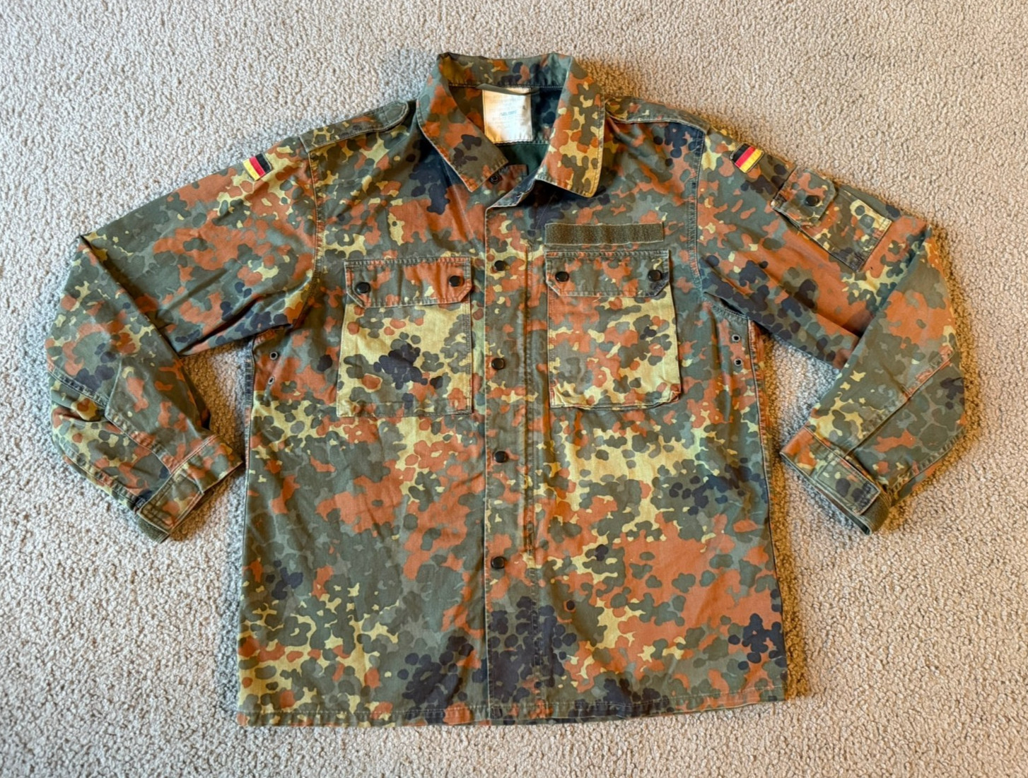 VTG German Military Flecktarn Camouflage Field Jacket - Size Medium