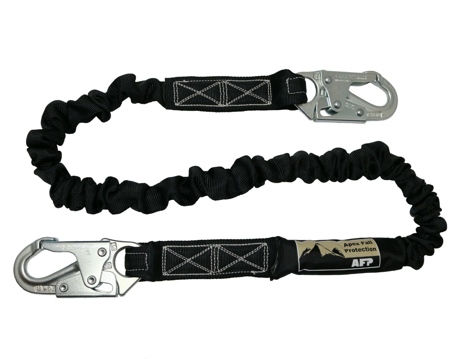 AFP New Fall Protection Safety Lanyard 6' Internal Shock-Absorbing w/ Snap Hook