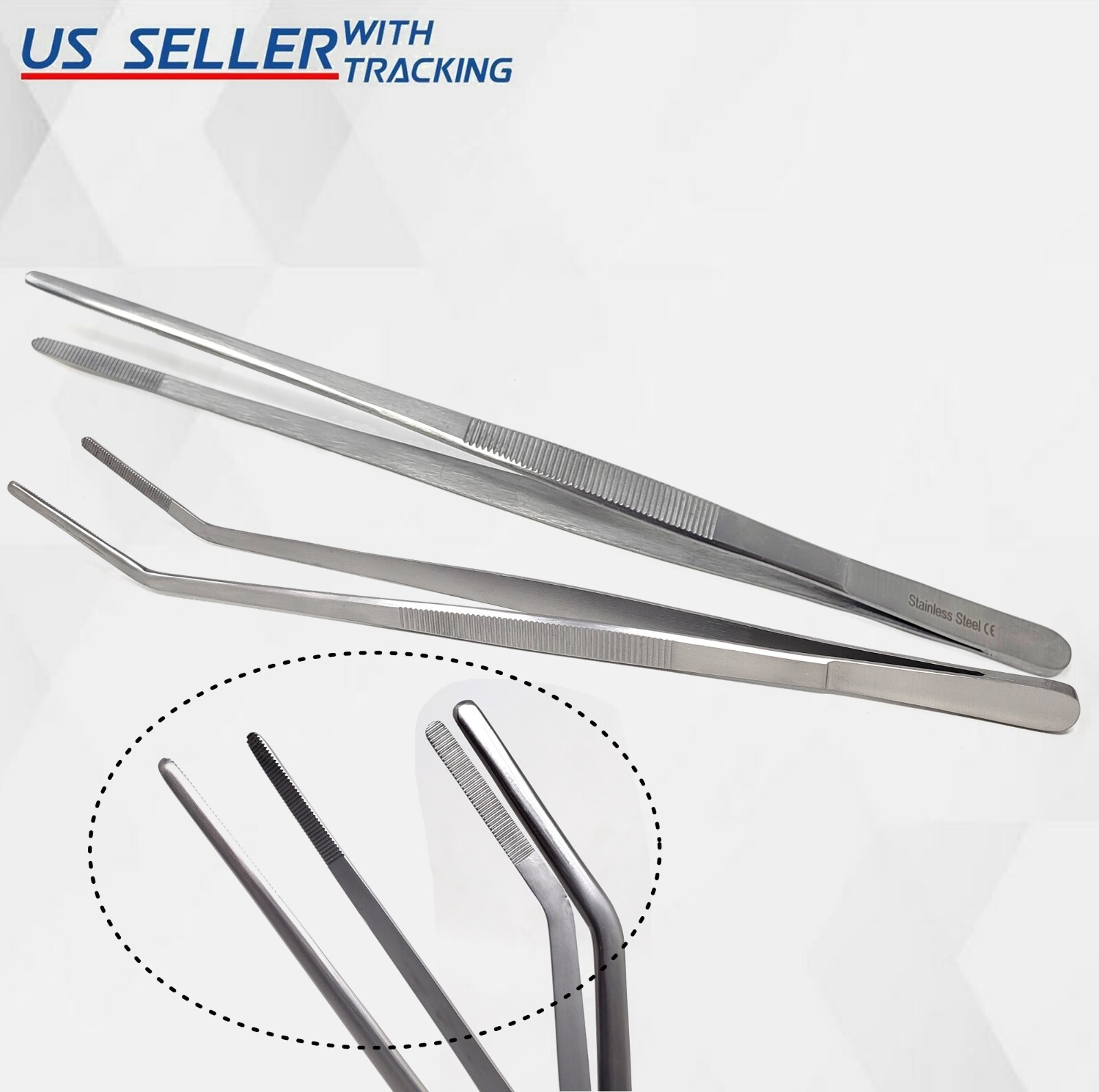 New 12" Inches EXTRA-LONG Tweezers Stainless Steel Handy (Choose one option)