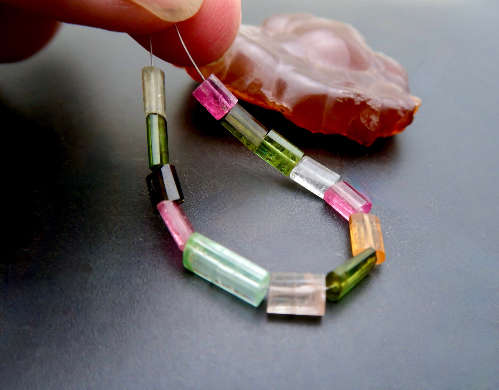 NEW GORGEOUS AAAAA MULTI COLOR TOURMALINE GEMSTONE BEADS FACETED CYLINDER BEADS