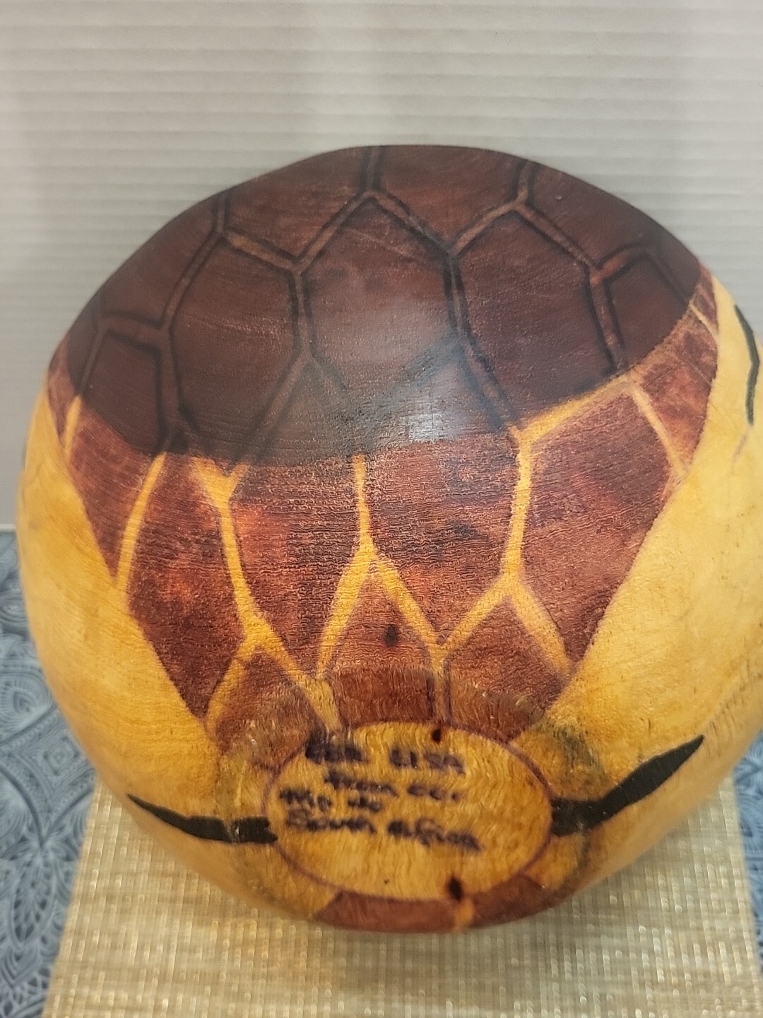 Hand Carved & Hand Painted Animal Print South Africa 11.25" Wooden Bowl