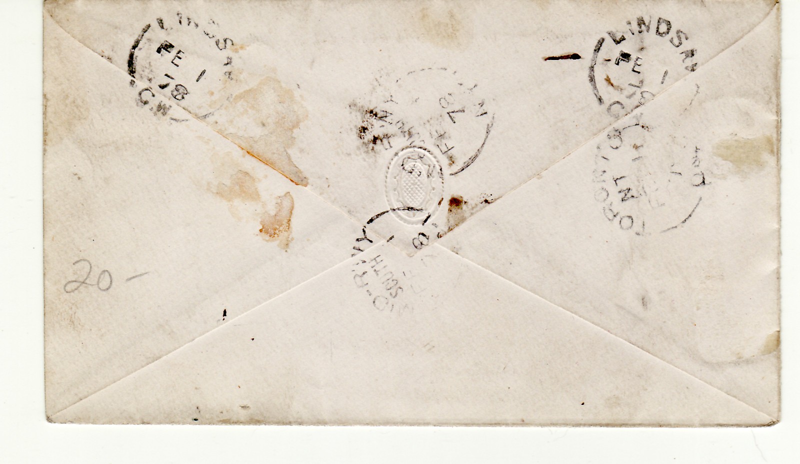 1878 Canada Registered Cover LINDSAY CW to TORONTO - Small Queen + 2c Reg - RPO