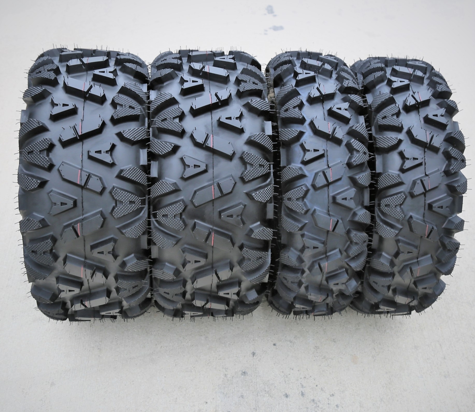 Set of 4 Forerunner Knight ATV UTV Mud Tires 2x 25x10-12 2x 25x8-12 6 Ply