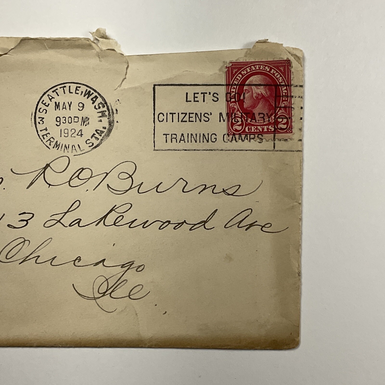 1924 Seattle, Washington New Washington Hotel Illustrated Envelope