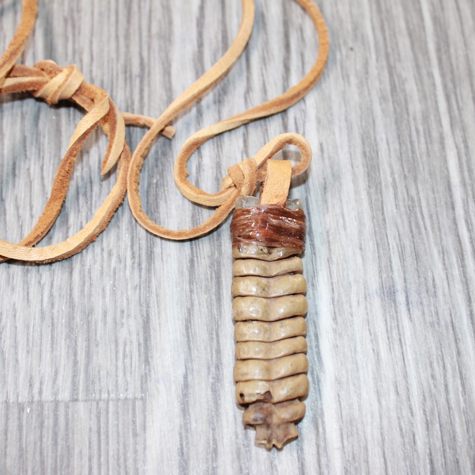 Extra Large Rattlesnake Rattle  Necklace  #4063    Mountain Man Necklace