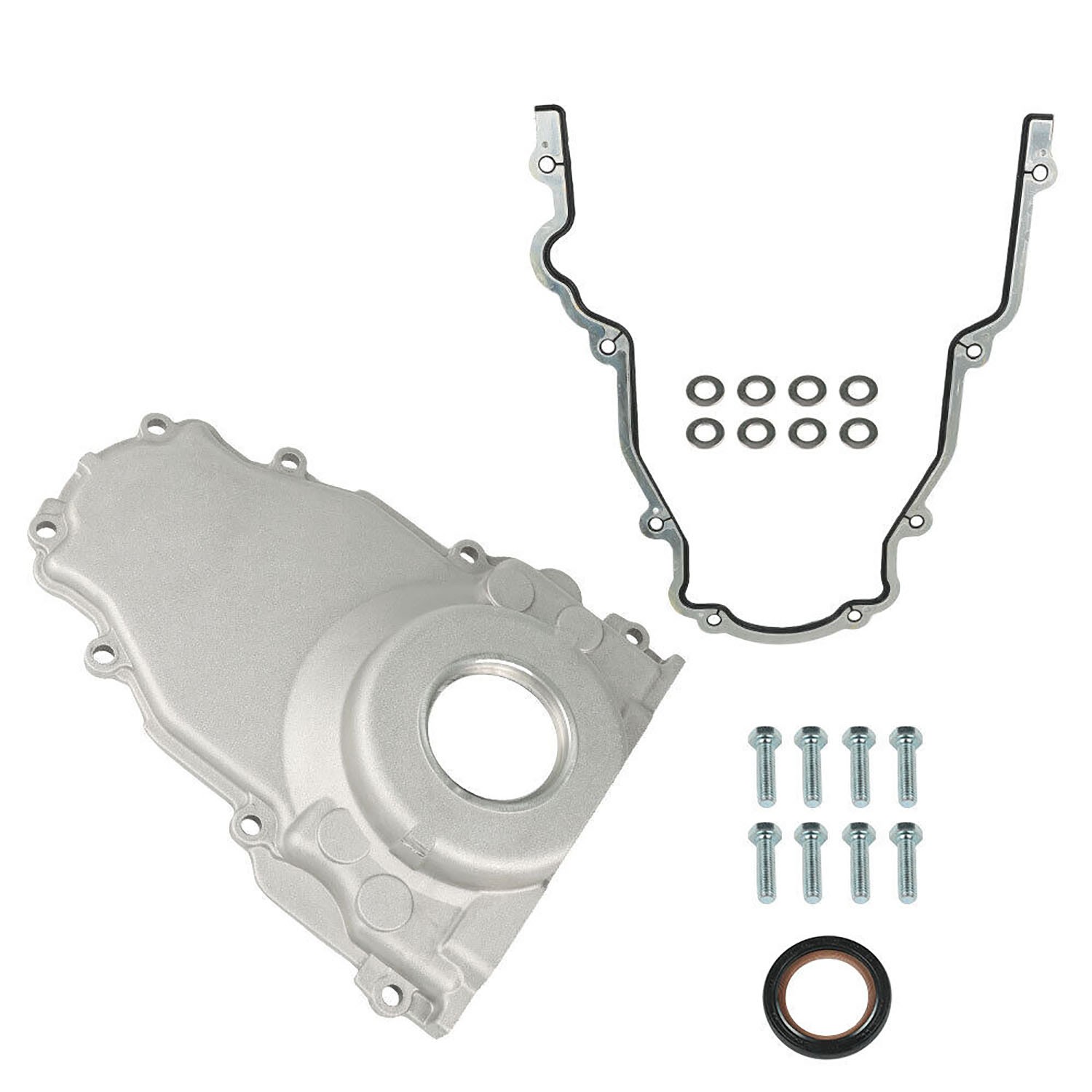 Aluminum LS Timing Cover 12561243 Set Replacement for Gen III LS1 LS6 4.8L 5.3L