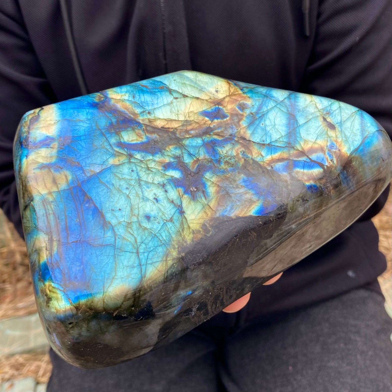 4.57LB Top natural Labrador flash moonstone quartz crystal mineral specimen