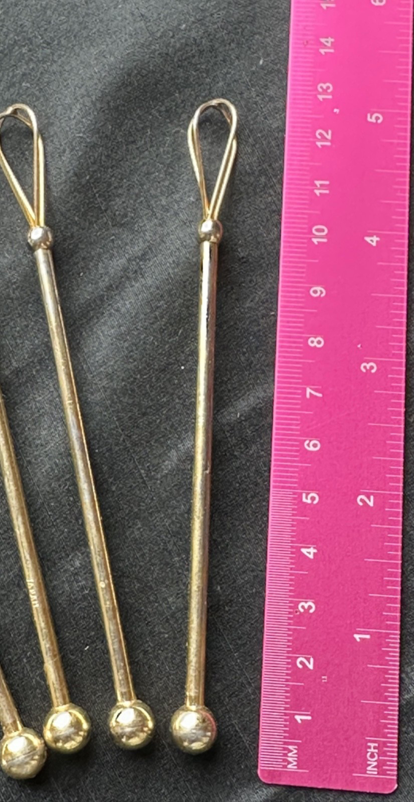 Vintage Miniature Metal Champagne Whisks, Plated Japan (Set of 5)