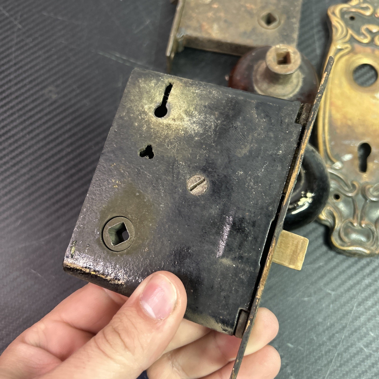 Vintage Door Hardware Lot Parts Not Complete