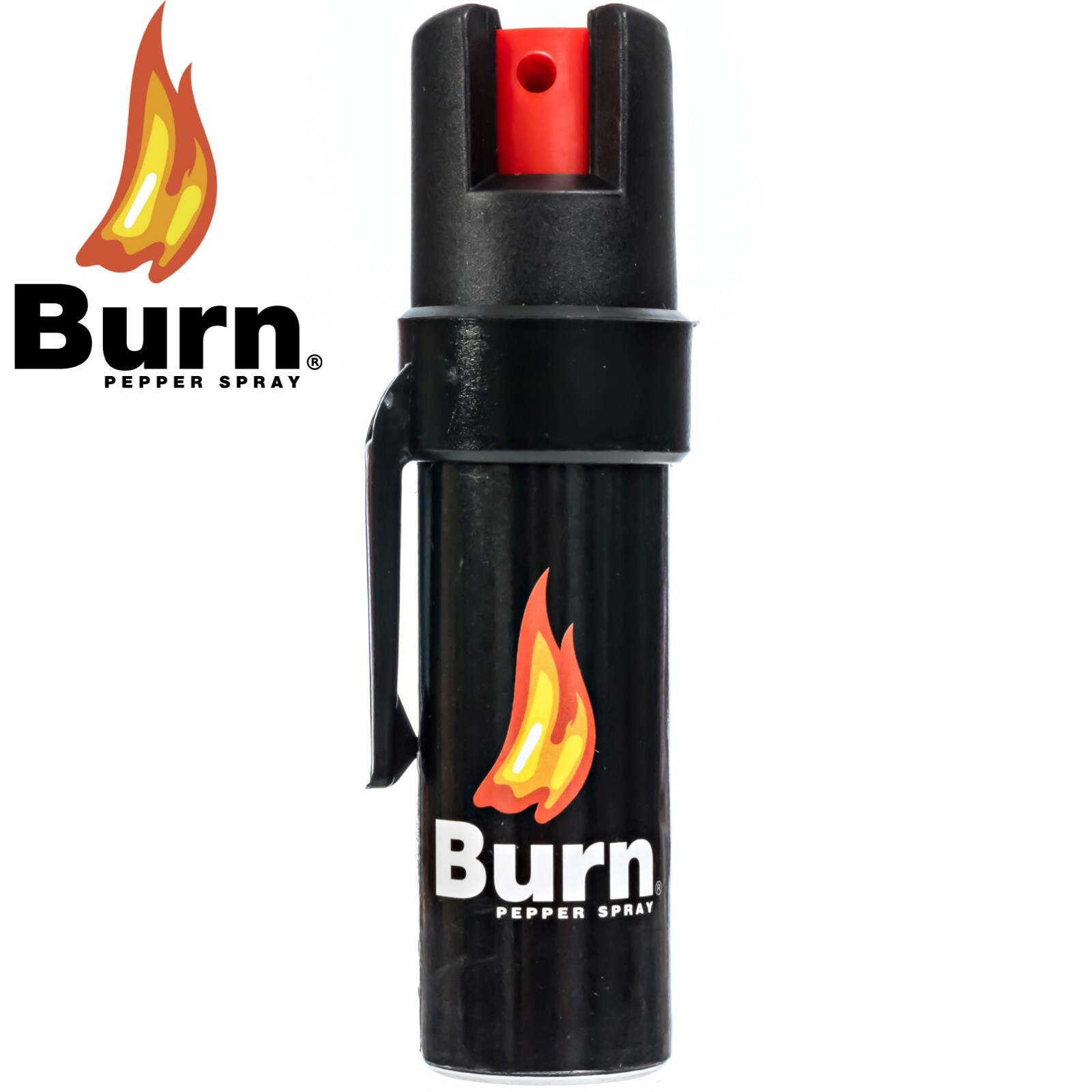 Burn Pepper Spray for Self Defense - 0.84 fl oz with Security Clip Black