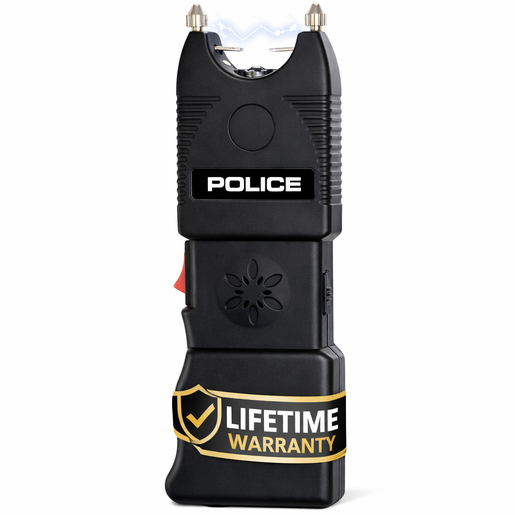 Police Stun Gun TW10 High Voltage Rechargeable LED Flashlight Siren Alarm