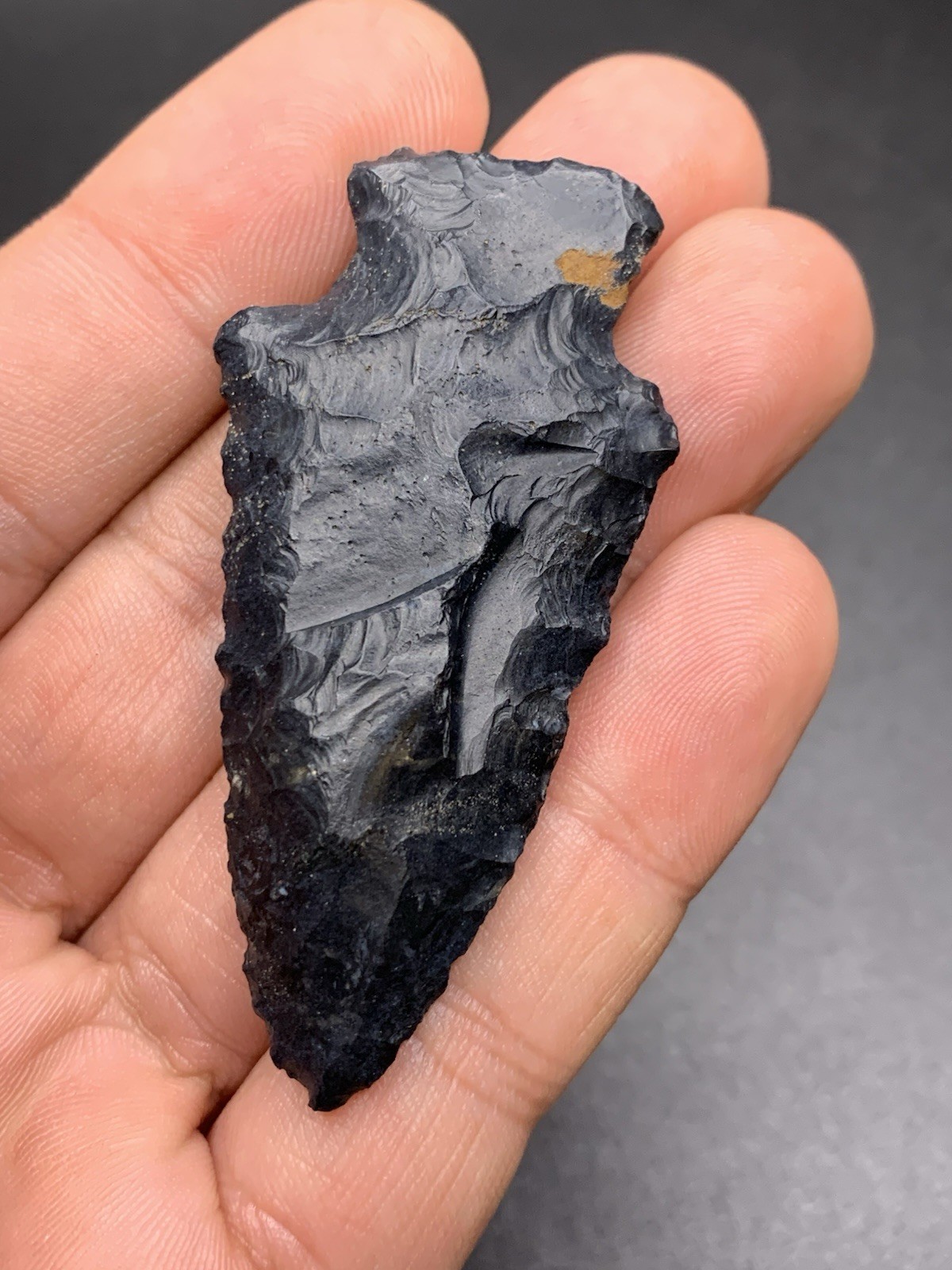 Authentic Heavy Duty Arrowhead From Ohio 2 3/8 Inch Glossy Coshocton Well Flaked