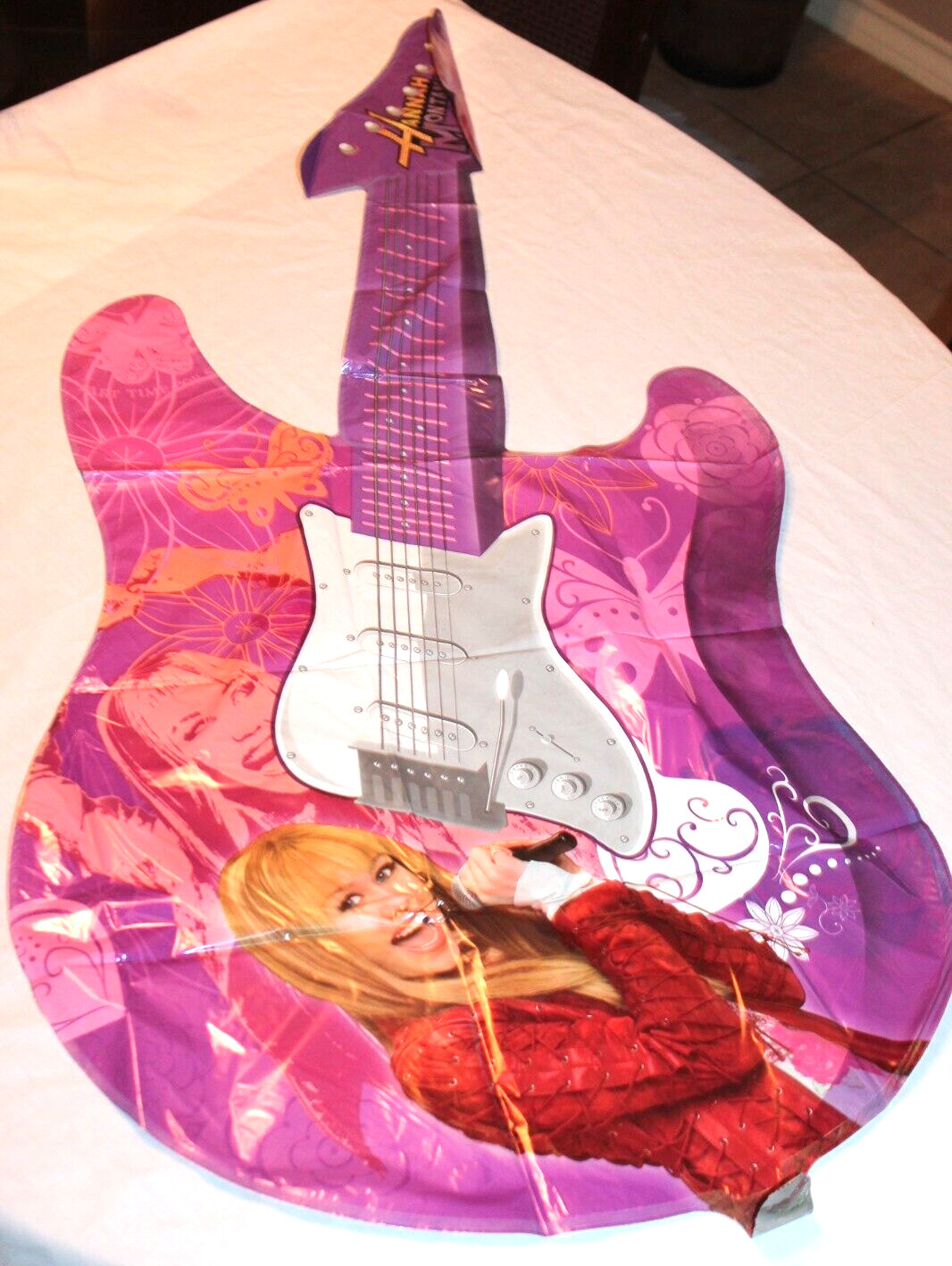 NEW DISNEY 2 SIDED 41" HANNAH MONTANA GUITAR BALLOON PARTY SUPPLIES