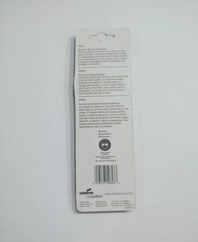 Diamond Tool 6" Groove Joint Pliers USA Made HL16PH