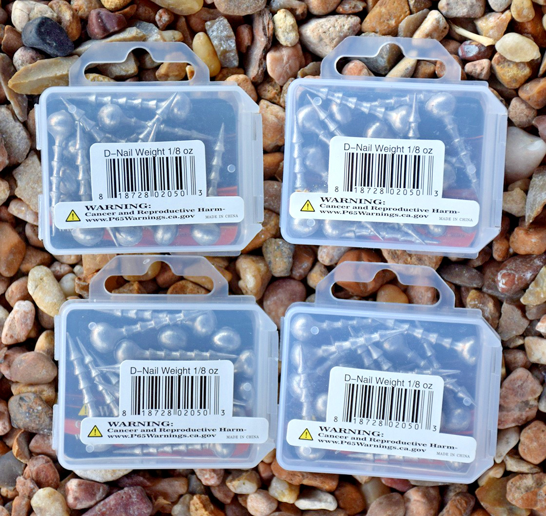 Lot of 4 Packages (15/ea) DOBYNS D-Nail Weight 1/8 oz Fishing Screws (60 Total)