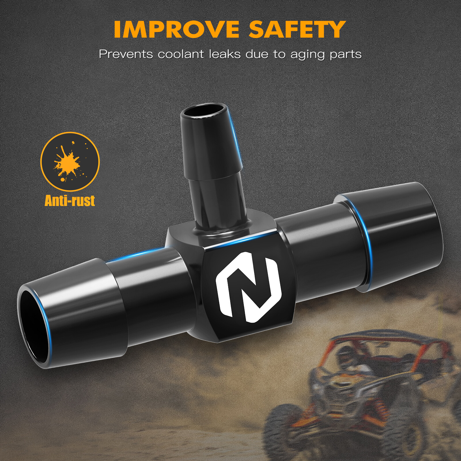 Coolant Pipe T Fitting w/ Hose Clamps For Can-Am Maverick X3 MAX RR R 2017-2023