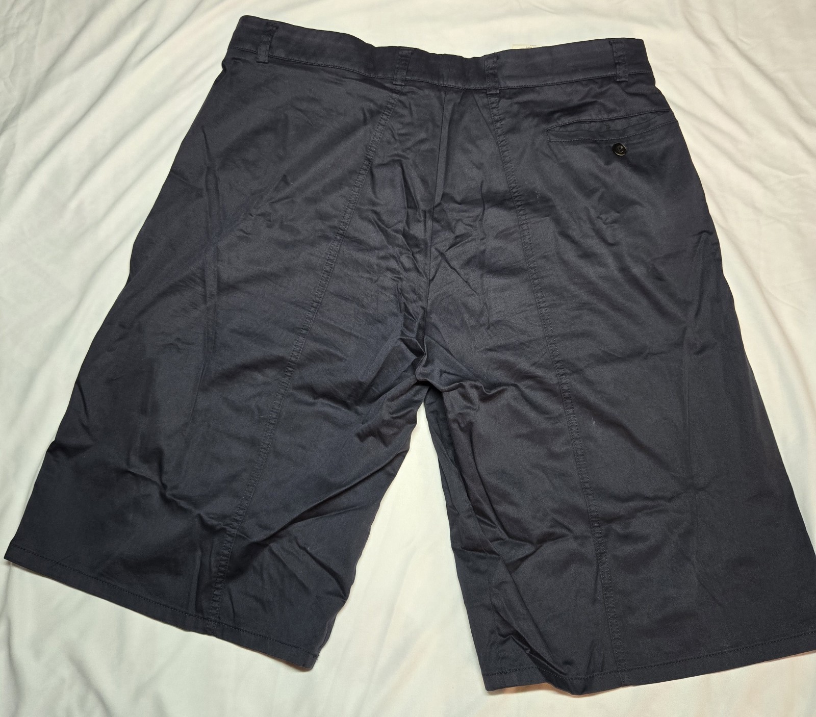 Giorgio Armani Mens Navy Linen Blend Shorts Size 36