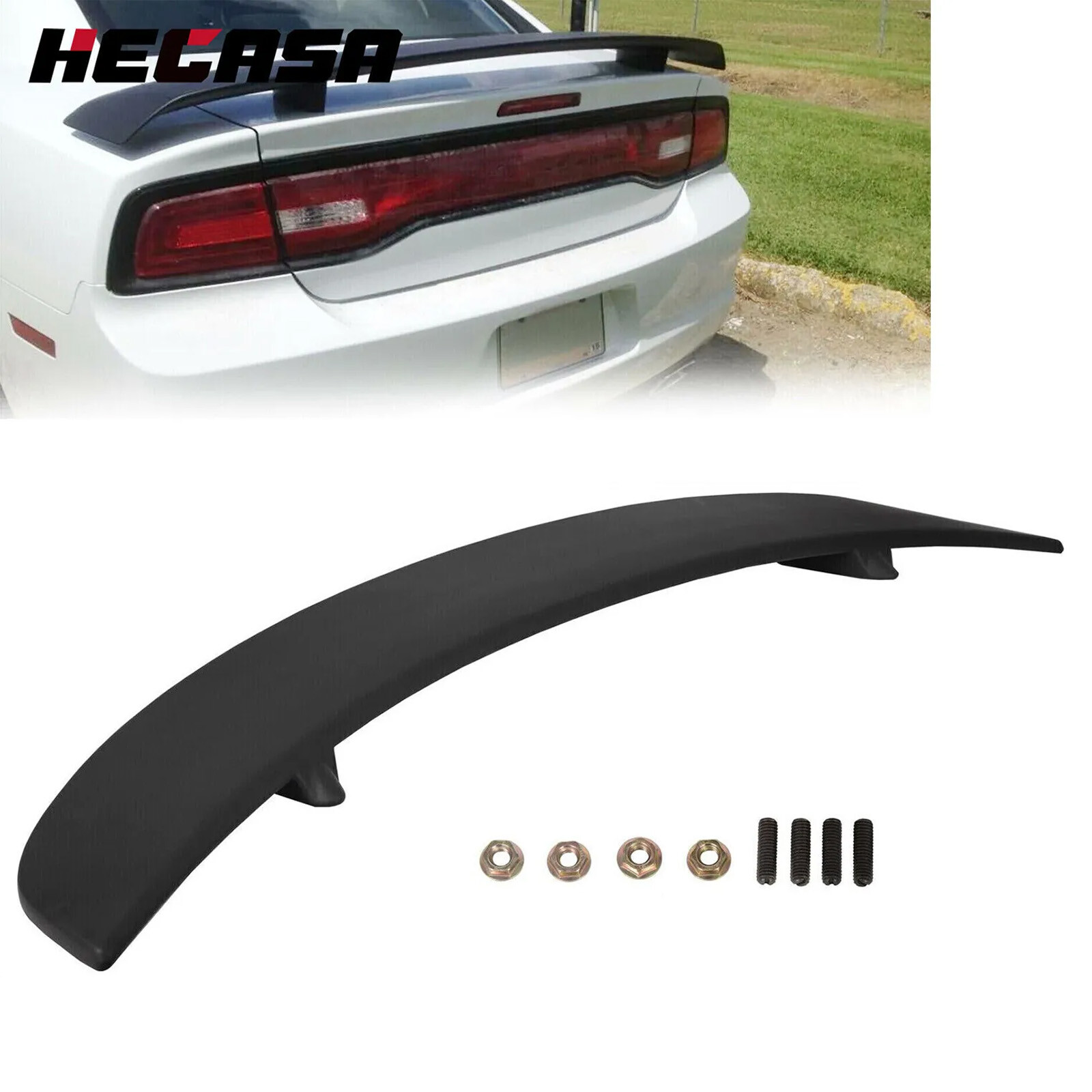 For 2011-2023 2018 Dodge Charger Rear Trunk ABS Factory Spoiler Wing Matte Black