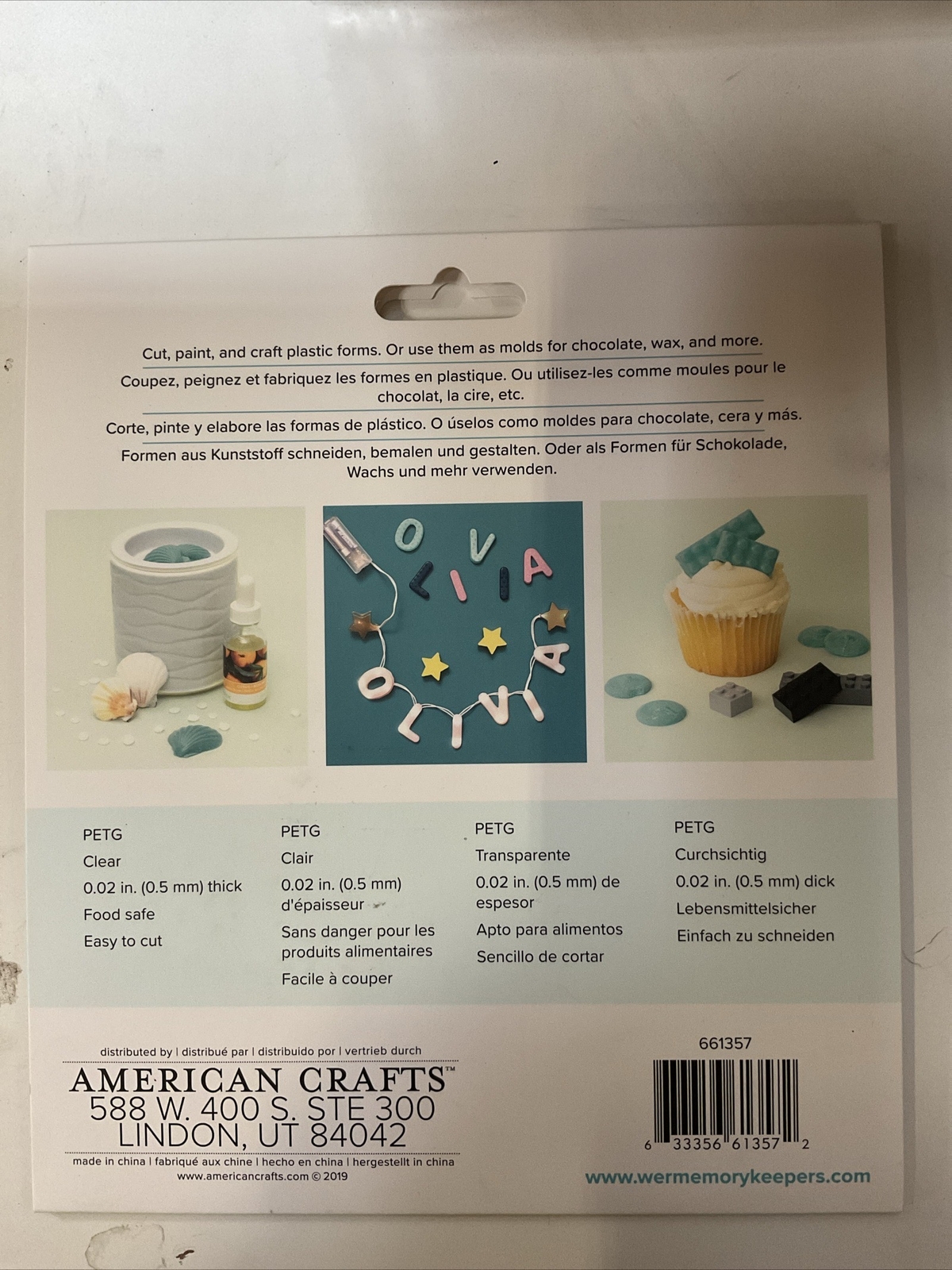 We R Memory Keepers Mold Press Plastic Sheets 6/Pkg Clear 661357 NEW