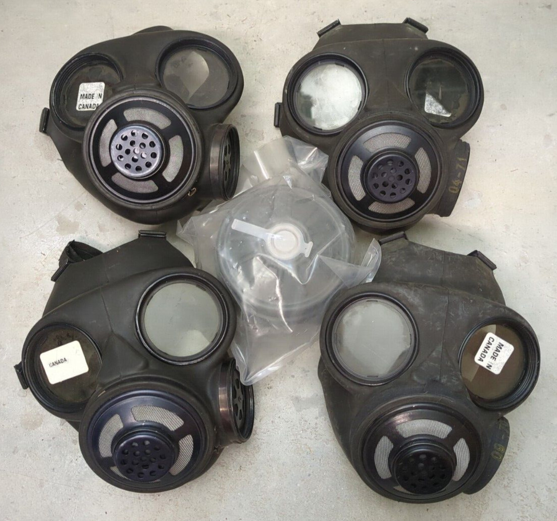 Canadian C3 60mm Gas Mask & New Finnish M61 Filter Triangle Nose Variant Medium