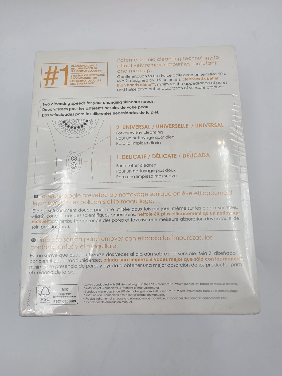 Clarisonic Mia 2 Sonic Skin Cleansing System - WHITE NEW Sealed