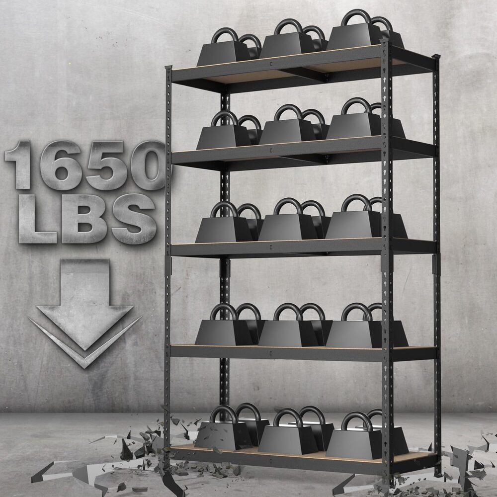 WORKPRO 5Tier Steel Shelving Storage Unit 35-3/10"x17-1/2"x 72" Heavy Duty Shelf