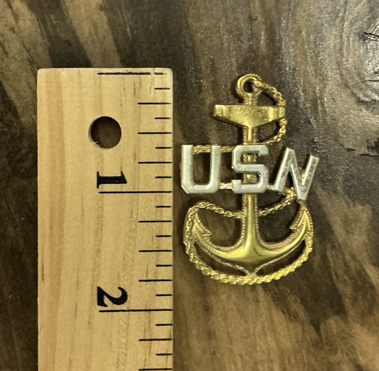 WWI / WWII US Navy CPO Hat Badge US Navy Chief Petty Officer Missing Pin