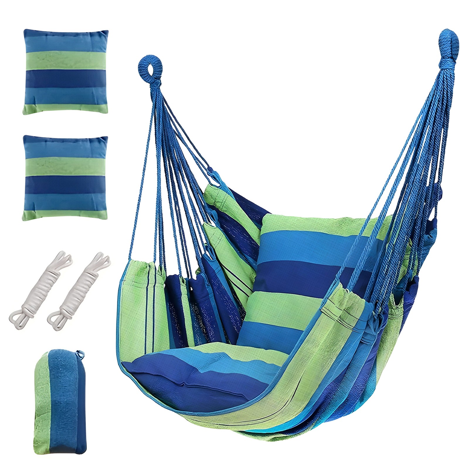 Hammock Chair Colorful Stripe Chair Hanging Rope Swing Chair for Outdoor Indoor