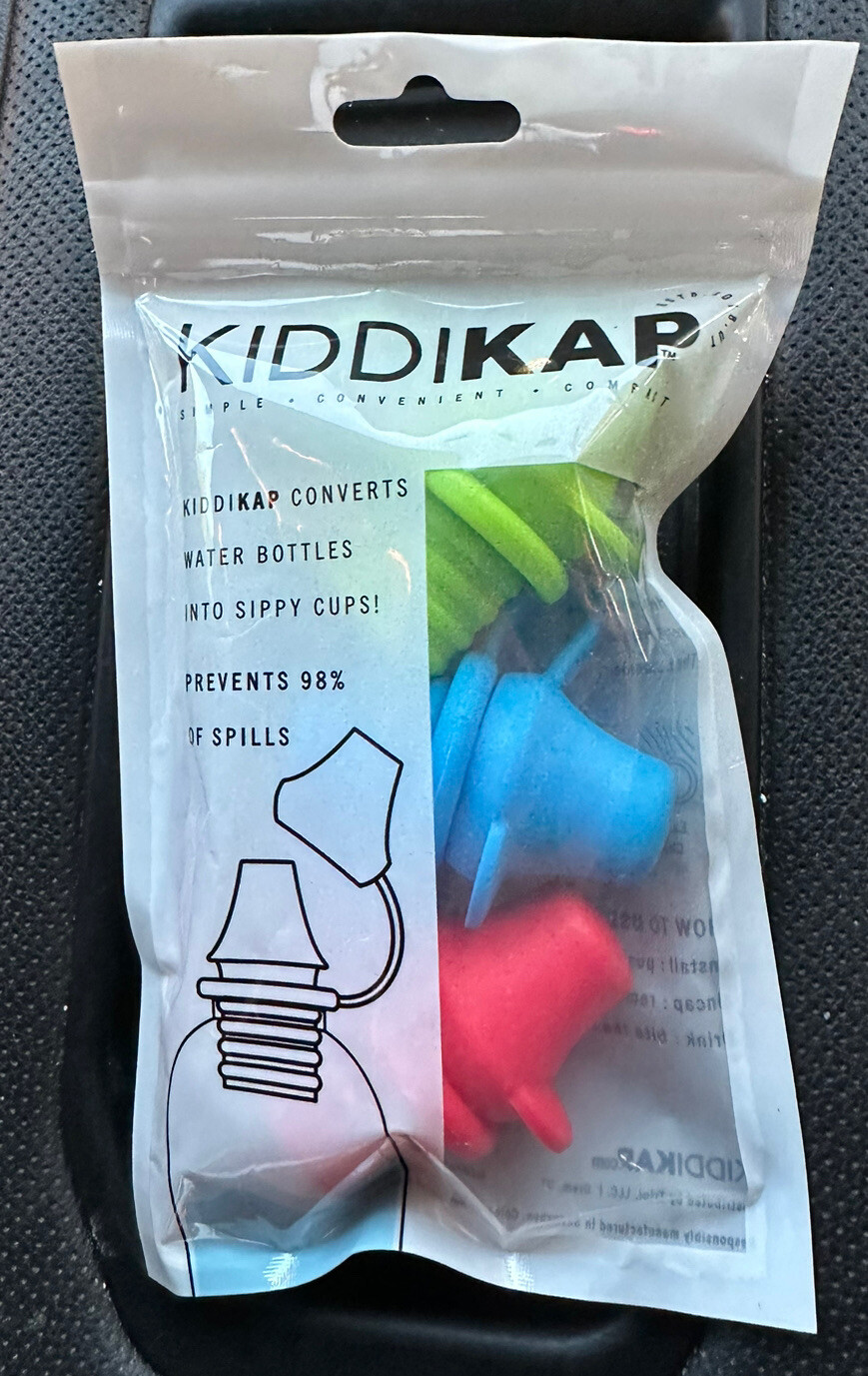 KiddiKap- No Spill Silicone Bottle Top Spout 3 Pack Bundle (Red, Blue, Green)