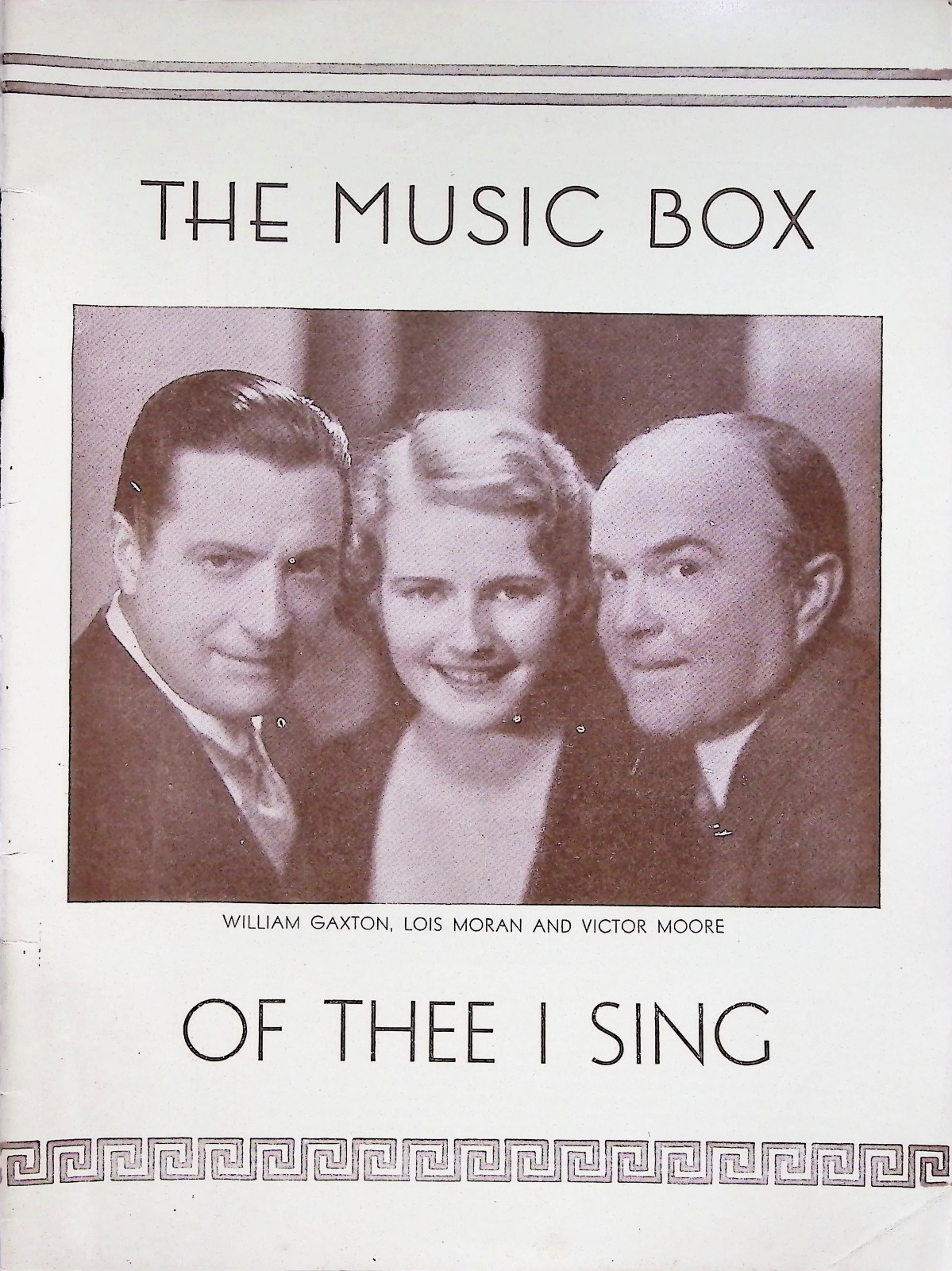 Of Thee I Sing Playbill (1932) - First Musical Pulitzer Winner!