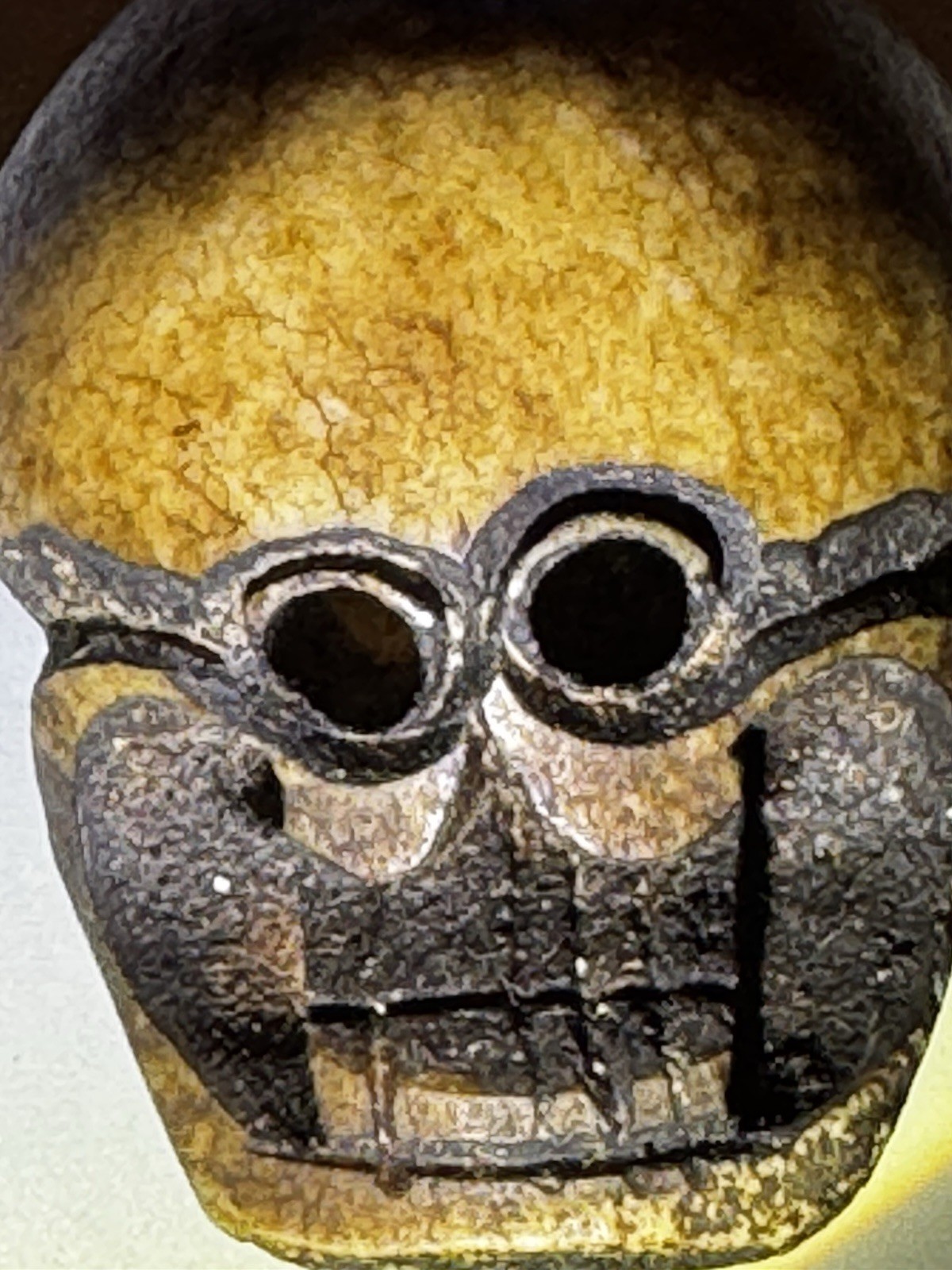 Oddity Hand Carved Tibetan Style Skull Bead Pendant Amulet Charm 2.5”