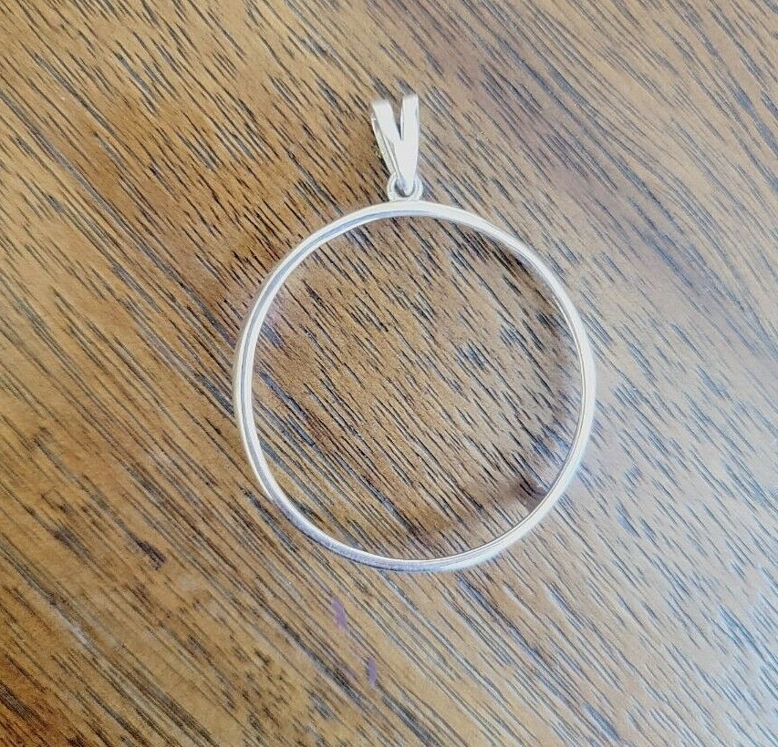 Sterling Silver 1 Onza Plata Libertad Bezel 36 mm Coins Prong Back Square Edge